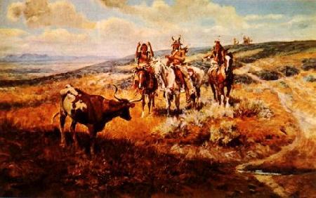 Charles M Russell White Man s  Buffalo china oil painting image